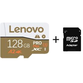 Carte SD Micro Lenovo PRO Plus 128 Go A2 V30 + Adaptateur Haute Capacité & Vitesse