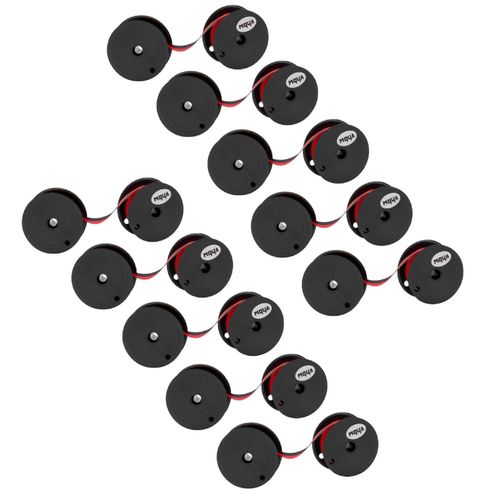 Ruban d'étiquetage vhbw 10x compatible avec Casio R1, KP 180, KP 100, R3, R2, R11, R7, R5 Imprimante matricielle à points, Imprimante de reçus - Noir, Rouge