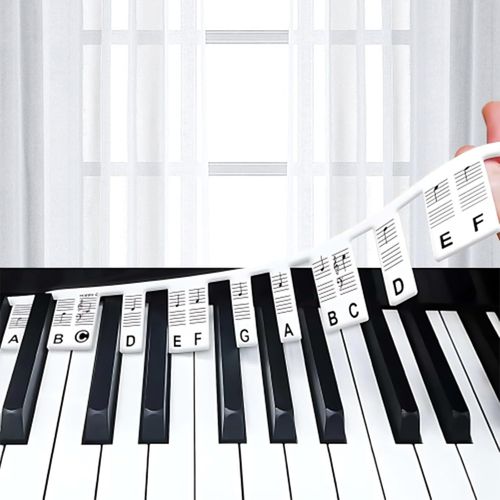 YEMAESRE-tiquettes De Notes De Clavier De Piano Amovibles Pour 88 Touches - En Silicone Réutilisable - Sans Autocollants - Pour Débutants Et Enfants - Avec Boîte