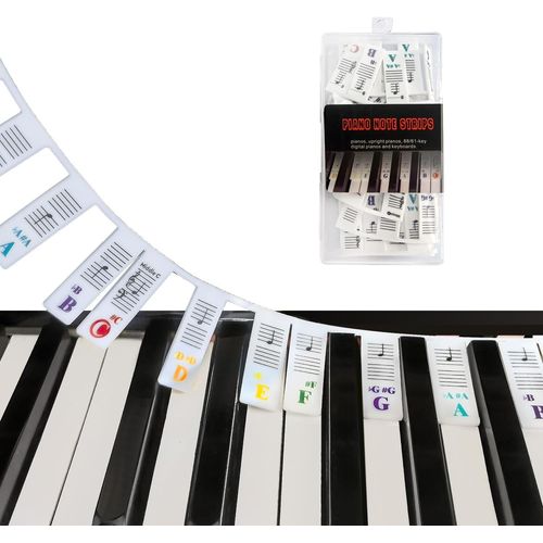 YEMAESRE-tiquettes De Notes De Clavier De Piano Amovibles En Silicone Pour Débutants, Guide De Notes De Piano Pour L'Apprentis , 88 Touches, Pas Besoin D'Autocollants, Réutilisables Et Livrées Avec B