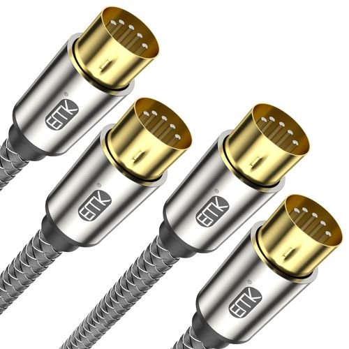 YEMAESRE-Lot De 2 Câbles Midi En Nylon Tressé À 5 Broches - Compatible Avec Clavier Midi, Synthét ur, Multi-Effets De Guitare, Sampler, Carte Son Externe, Mixeur Audio, Amplificateur Audio (2 Pièces,