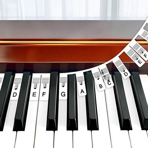 YEMAESRE-Guide De Note De Piano 88 Touches, Étiquette De Guide De Note De Piano Pour Les Débutants Et Les Enfants À Apprendre, Réutilisables Sans Autocollants, Est Livré Avec Une Boîte (Noir)