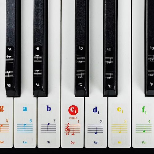 YEMAESRE-Autocollants Pour Clavier De Piano, Autocollants Pour Notes De Piano, 37/49/54/61/88 Autocollants Pour Touches De Piano Blanches Et Noires, Pour Les Enfants, Les Débutants.