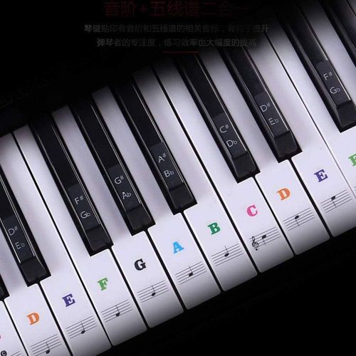 YEMAESRE-Autocollants Pour Clavier De Piano 88/61/54/49/37 Touches, Ne Laisse Aucun Résidu, Autocollants Amovibles Pour Touches De Piano Débutants Apprenant Le Piano Ou Le Clavier