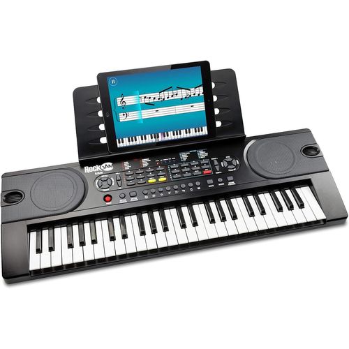 YEMAESRE-Clavier De Piano 49 Touches Avec Alimentation, Support De Partition, Autocollants Pour Notes De Piano Et Leçons Simply Piano