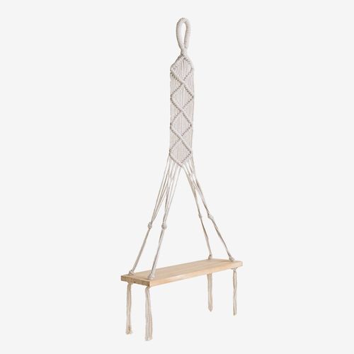 Étagère Murale En Macramé Donovan Tapisserie Beige Crème