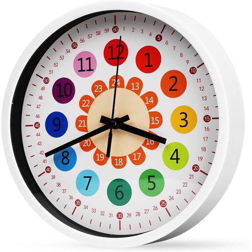 Yemaesre-Horloge Murale Pour Enfants, 20,3 Cm, Développement Précoce Et Activité Pour Apprendre À Lire L'heure, Horloge De Croissance Pour Tout-Petits, Apprendre À Lire L'heure Horloge Pour Chambre À