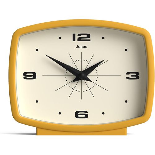 Yemaesre-Horloge De Bureau Film' - Design Rectangulaire Rétro En Jaune, Look Cool Pour Étagère, Table, Cheminée Ou Chevet