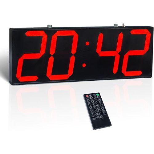 YEMAESRE-Horloge Murale Numérique Avec Affichage Double Face, Grand Affichage Avec Minuterie, Température, Alarme Et Affichage De La Date, Horloge Murale Suspendue Avec Chiffres Clairs Et Lumineux