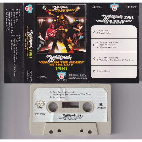 Whitesnake David Coverdale Rare Cassette K7 Audio Tape Rare Label