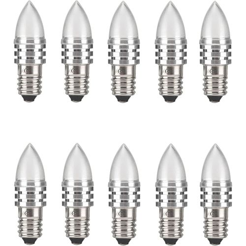Letnerny-E10 Ampoule À Bougie,10 X Ampoules À Bougies E10 Led 24v Blanc Chaud 1500k (24v)