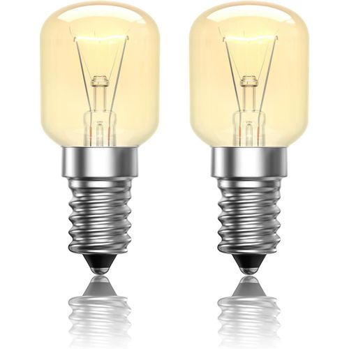 Letnerny-Ampoule Four 300 Degré,Ampoule E14 Frigo,Dimmable Ampoule Petit Culot À Vis Pour Ampoule Lampe De Sel,T25 Ampoule E14 Blanc Chaud Pour Réfrigérateur,220-240v,Lot De 2