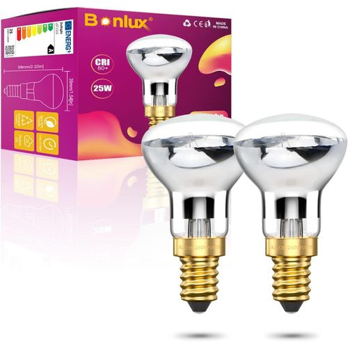 LETNERNY-2X R39 E14 Réflecteur Ampoule Spot Lumières Dimmable Lampe À Lave 25W Vis Base Ses Ampoules Blanc Chaud 2400-2600K 360°Angle De Faisceau 240V