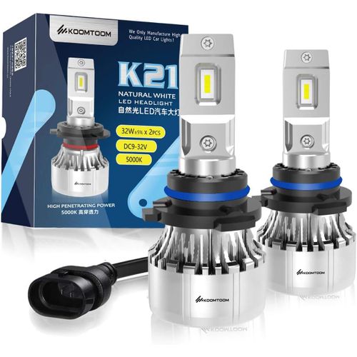 LETNERNY-9012 Hir2 Led Ampoules De Phare, 12000Lm 64W 400% Super Lumineux Phares Led Hi/Lo Faisceau Lampe Frontale Halogène Remplacement Blanc Chaud Ip65 Évalué 5000K - 1 An De Garantie