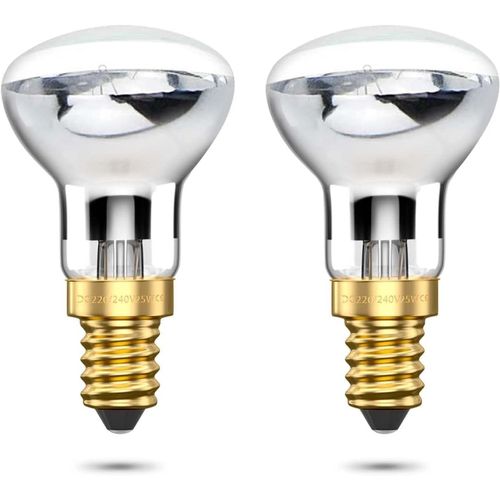LETNERNY-R39 E14 Ampoules À Réflecteur, Ampoule De Lampe À Lave 25W 240V Spot À Réflecteur Blanc Chaud 2400-2600K Pour Luminaires Suspendus Pour Chambres À Coucher (Paquet De 2)