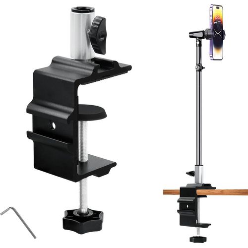 LETNERNY-C-Clamp Base Stand, Microphones C Clamp, Table Métal Collier Fixation Support Pour Microphones Avec Vis Réglable Bras Montage Écran Lcd, Pour Gopro, Webcam, Appareil Photo, Moniteur Et Lumiè