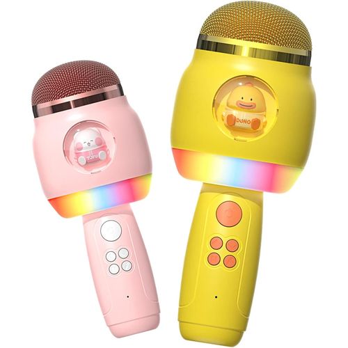 LETNERNY-Microphone Enfant, Micro Karaoke Cadeau Anniversaire Fille 4-10 Ans Micro Enfant Pour Chanter Fille, Microphone Bluetooth Sans Fil, Micro Enfants Avec Lumières Led, Mini Machine Karaoké