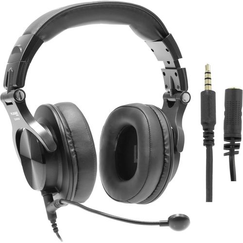LETNERNY-Studio Djh40-M Casque Gaming Avec Micro Pour Pc, Filaire Noir. Casque D'Écoute Fermé Confortable Streaming, Télétravail, Conférence Sur Tablette Smartphone Ordinateur. Compatible Ps4 Xbox On
