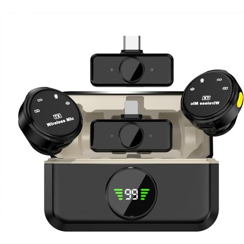 LETNERNY-Mini Microphone Lavalier Sans Fil Bluetooth - Pour Iphone/Android/Pc, Téléphone Portable, Sans Fil, Pour Youtube, Vlog, Streaming, Twitch, Facebook Live