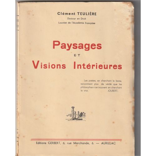 Paysages Et Visions Intérieures