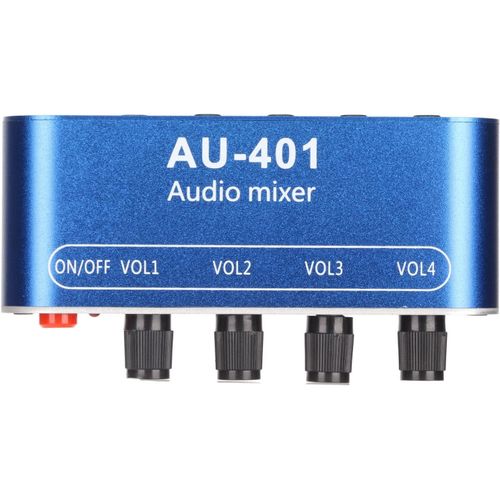 LETNERNY-Mini Mélangeur Stéréo, Mélangeur De Ligne 4 Canaux À Faible Bruit 4 En 1 Réglage Du Volume 3,5 Mm Amplificateur De Sélection De Son Mini Mélangeur Audio Pour Casque D'Ordinateur Portable Pc