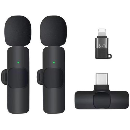 LETNERNY-Microphone Sans Fil À Revers Pour Iphone, Ipad, Usb-C, Mini Microphone Radio À Réduction Du Bruit, Pour Enregistrement Vidéo, Pc, Ordinateur Portable, Diffusion En Direct