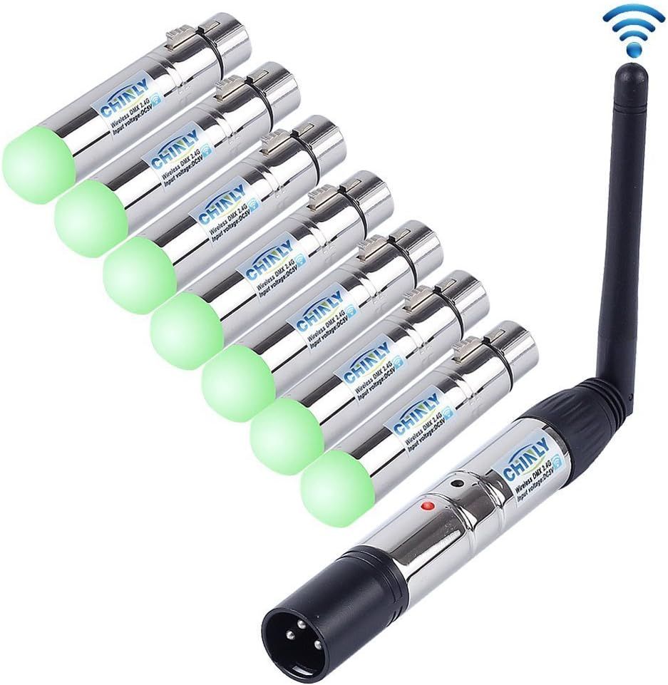 LETNERNY-8Pcs Dmx512 2.4G Ism Émetteur/Récepteur Xlr Sans Fil Mâle/Femelle Contrôle De La Lumière Led Version Courte Pour Dj Led Stage Bar Party Light