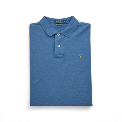 Reconditionné - Polo Manches Longues Homme Bleu - Taille M - Homme - Bleu