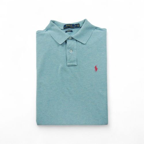 Reconditionné - Polo Manches Courtes Homme Custom Fit - Taille M - Homme - Bleu Clair