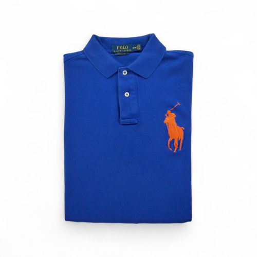 Reconditionné - Polo Manches Longues Homme Custom Fit - Taille M - Homme - Bleu