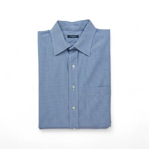 Reconditionné - Chemise Classique Homme À Carreaux - Taille Xl - Homme - Bleu Clair