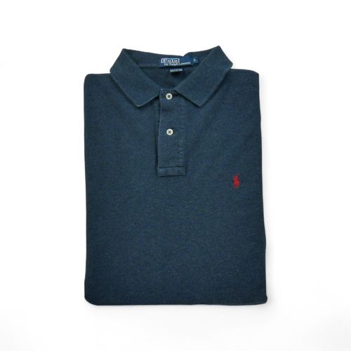 Reconditionné - Polo Manches Longues Homme Bleu - Taille M - Homme - Bleu