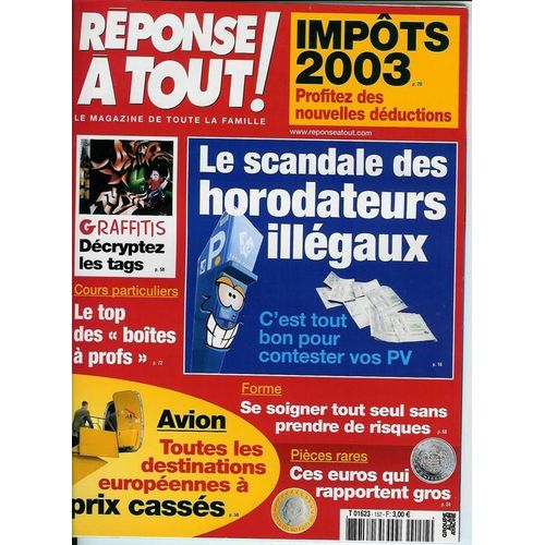 Réponse À Tout N° 152 : Le Scandale Des Horodateurs Illégaux