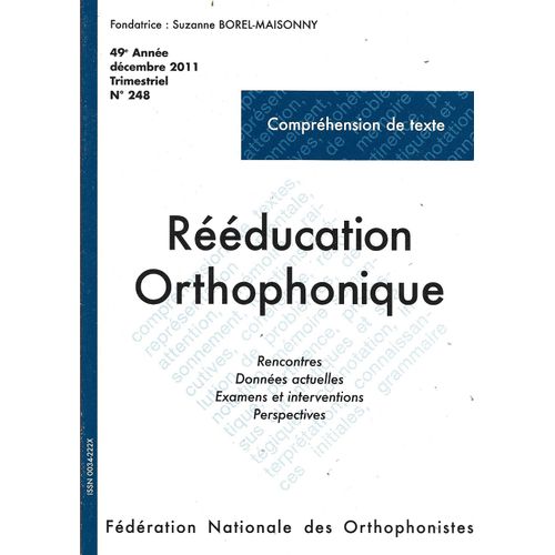 Rééducation Orthophonique 248 - Suzanne Borel Maisonny