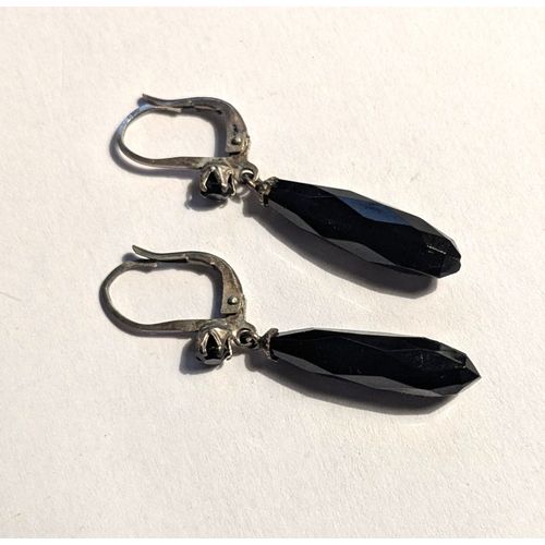 Boucles D'Oreilles Vintage Perles De Jais