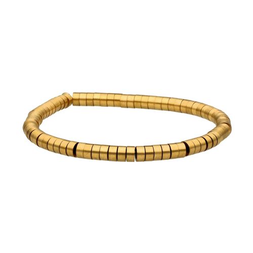 Bracelet Perles Heishi 4 Mm En Acier Doré