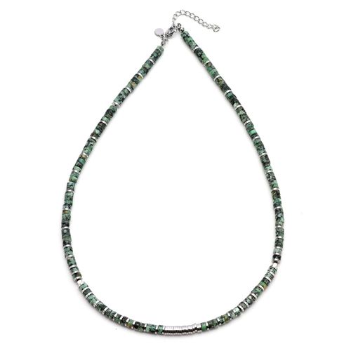 Collier 4mm Perles Heishi Turquoise Africaine Gili