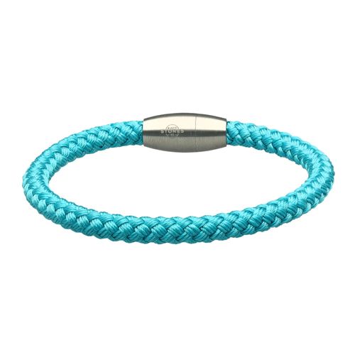 Bracelet Corde Tressé Turquoise Et Acier