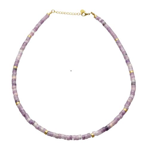 Sautoir Chakra Perles Heishi Améthyste