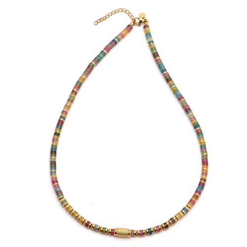 Collier Perles Heishi Tourmaline Bali