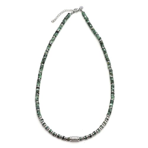 Collier 4mm Perles Heishi Turquoise Africaine Bali