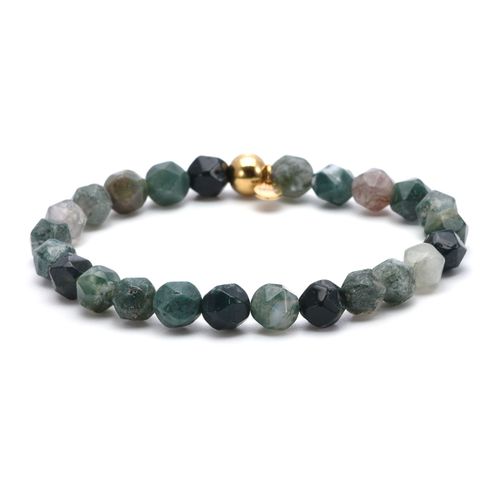 Bracelet Perles Facettées Pierres Naturelles Agate Indienne
