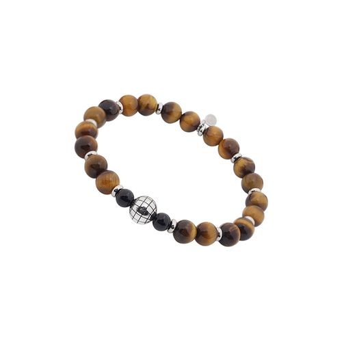 Bracelet ?il De Tigre Et Perle En Forme De Globe