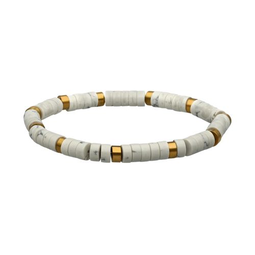 Bracelet Perles Heishi Turquoise Blanche