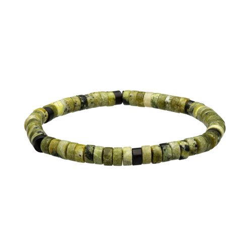Bracelet Perles Heishi Jaspe Noir Jaune
