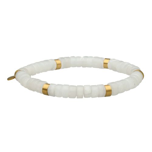 Bracelet Chakra Perles Heishi Quartz Blanc