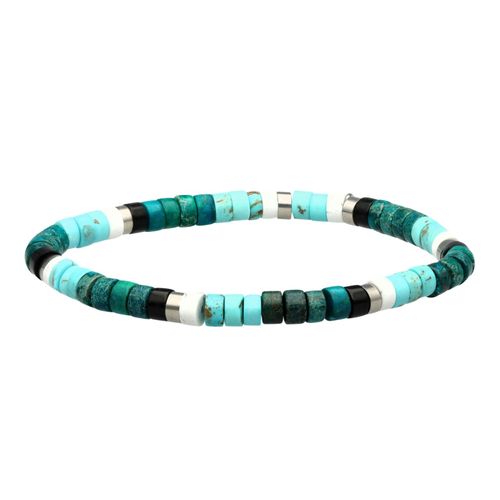 Bracelet Perles Heishi 4 Mm Turquoise Jaspe Vert