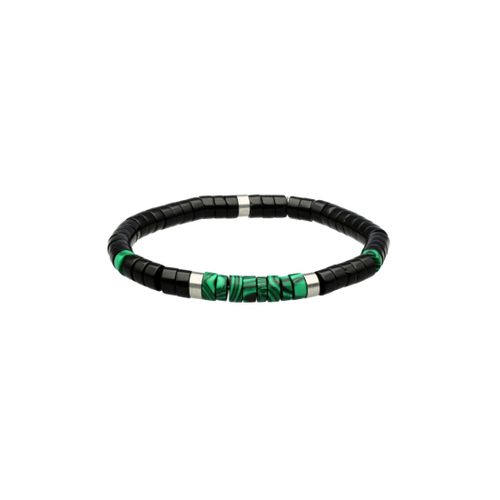 Bracelet Perles Heishi Malachite Et Agate Noire