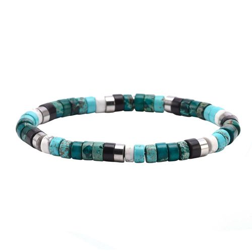 Bracelet Perles Heishi Turquoise Jaspe Vert