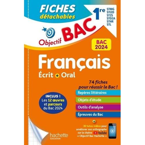 Français Écrit + Oral 1res Stmg - Sti2d - St2s - Std2a - Sthr - Stl - Fiches Détachables